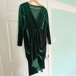 Green velvet/velour dress 2XL
